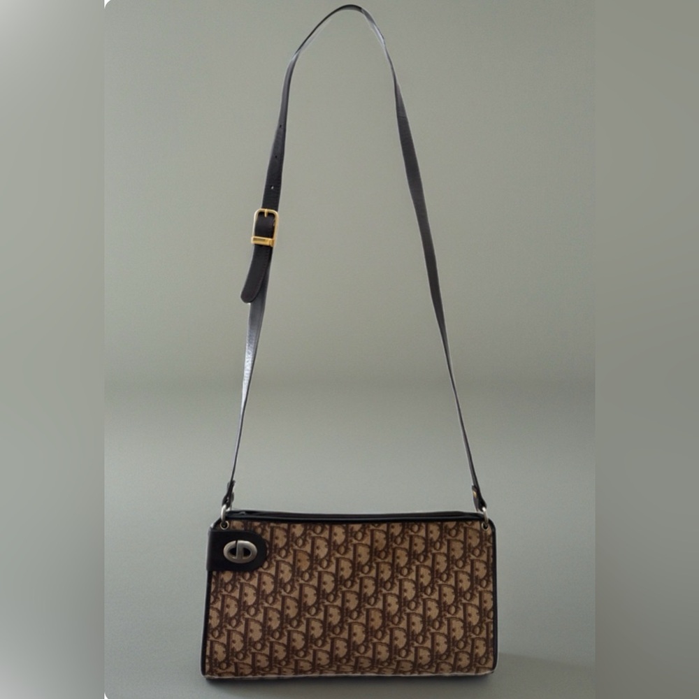 CHRISTIAN DIOR Oblique Jacquard Trotter Canvas Shoulder Bag - Picture 3 of 12